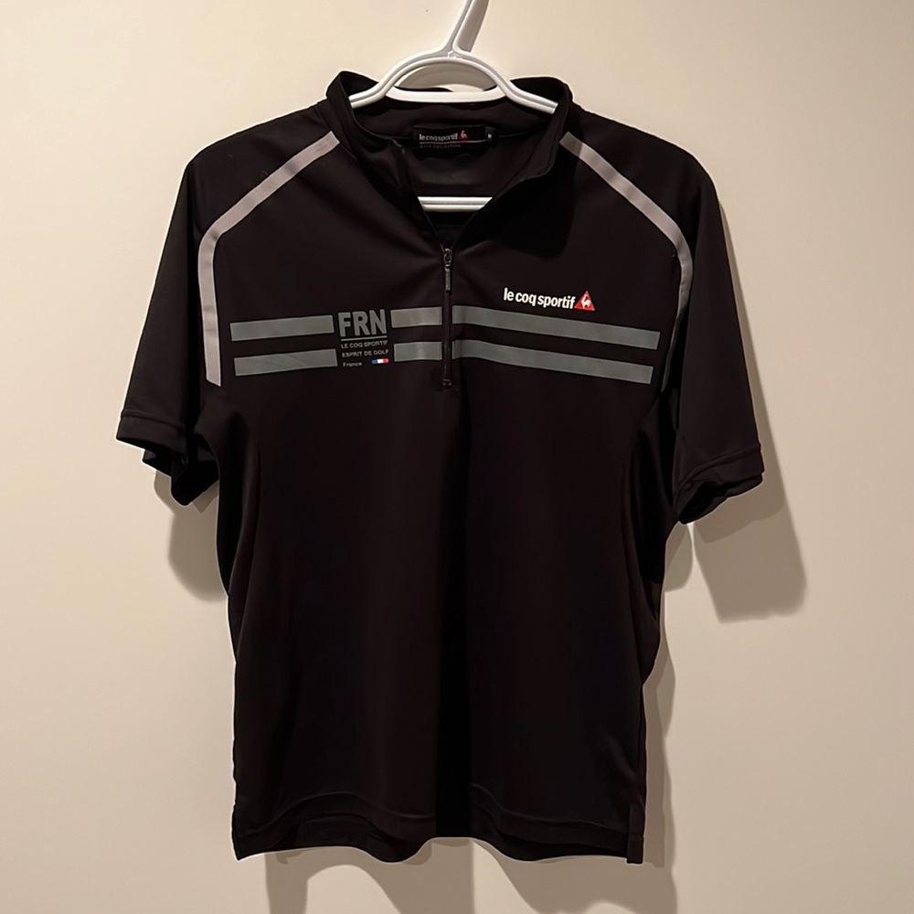 Le Coq Sportif black golf shirt